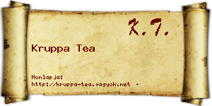Kruppa Tea névjegykártya
